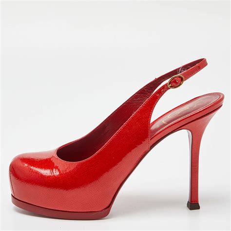 ysl tribtoo 36.5 patent|YSL Yves Saint Laurent tribtoo pumps heels patent leather.